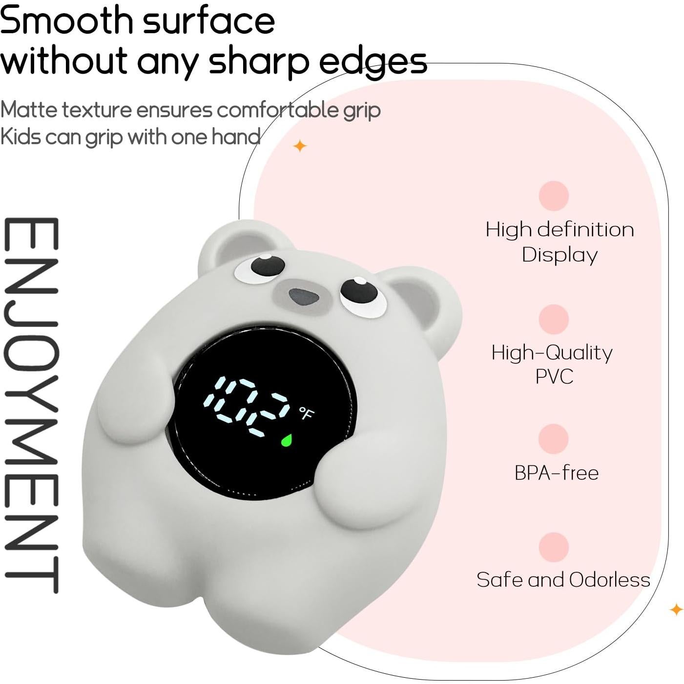 Termómetro de Baño CHAMIUU para Bebés - Flotante Oso Gris