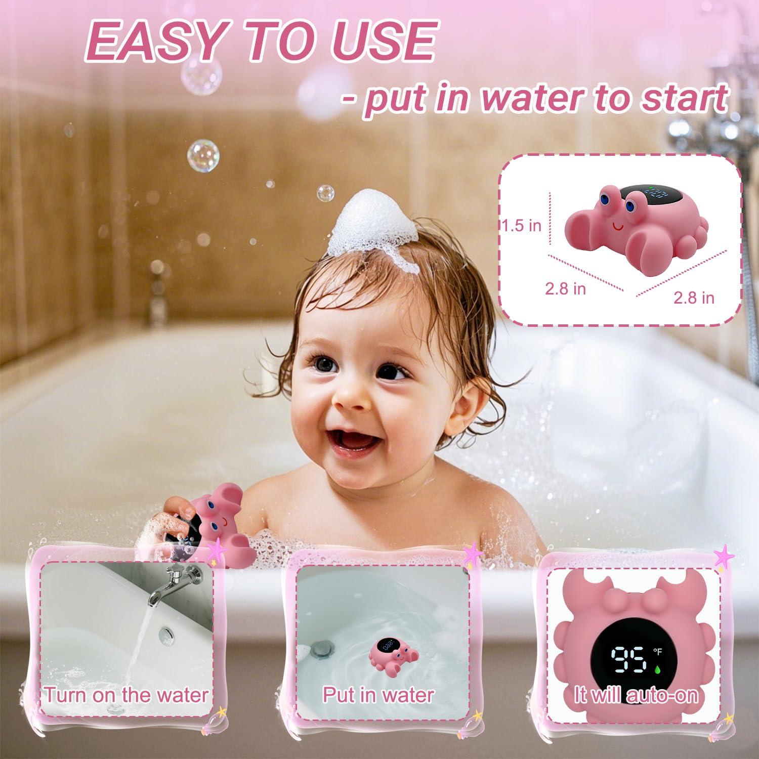 Termómetro de baño para bebés Wmaiwei cangrejo rosa seguro