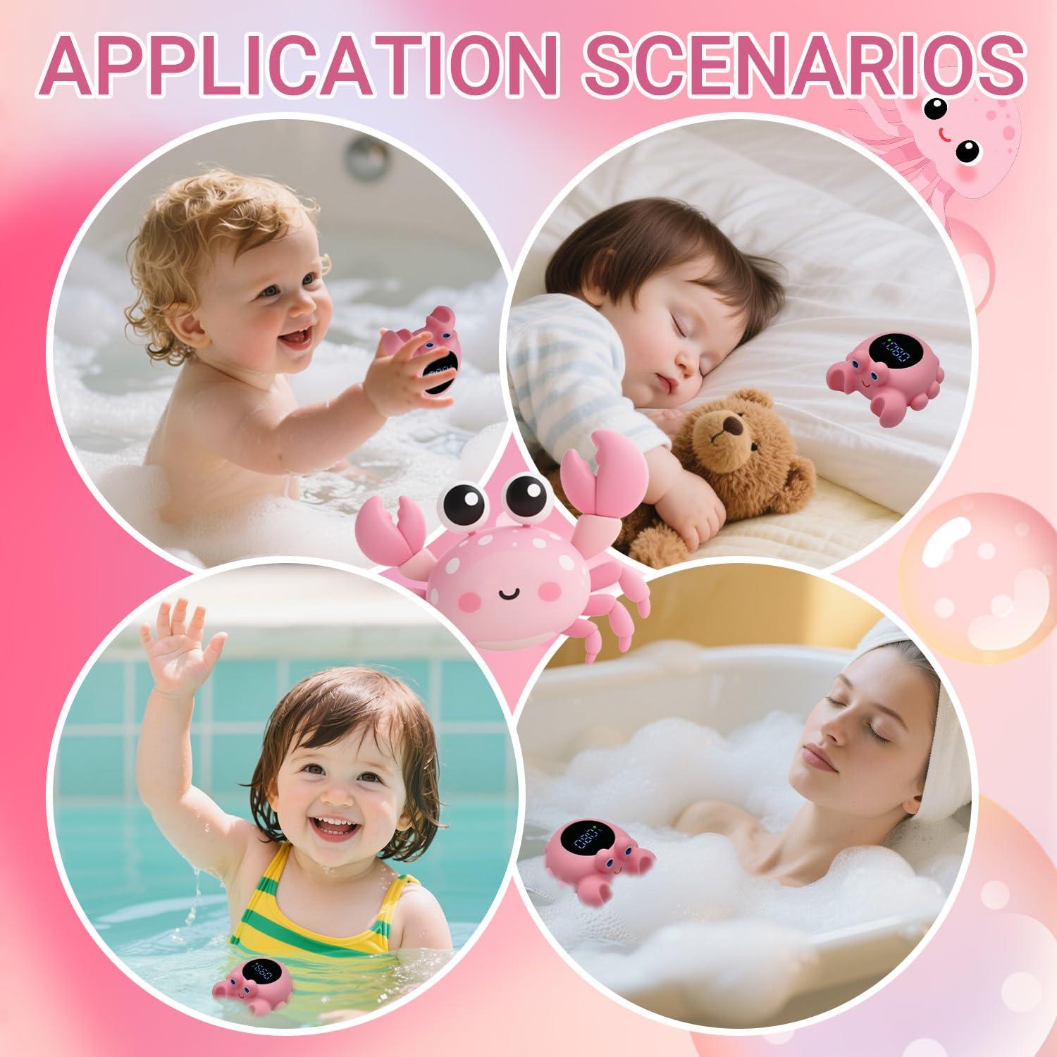 Termómetro de baño para bebés Wmaiwei cangrejo rosa seguro