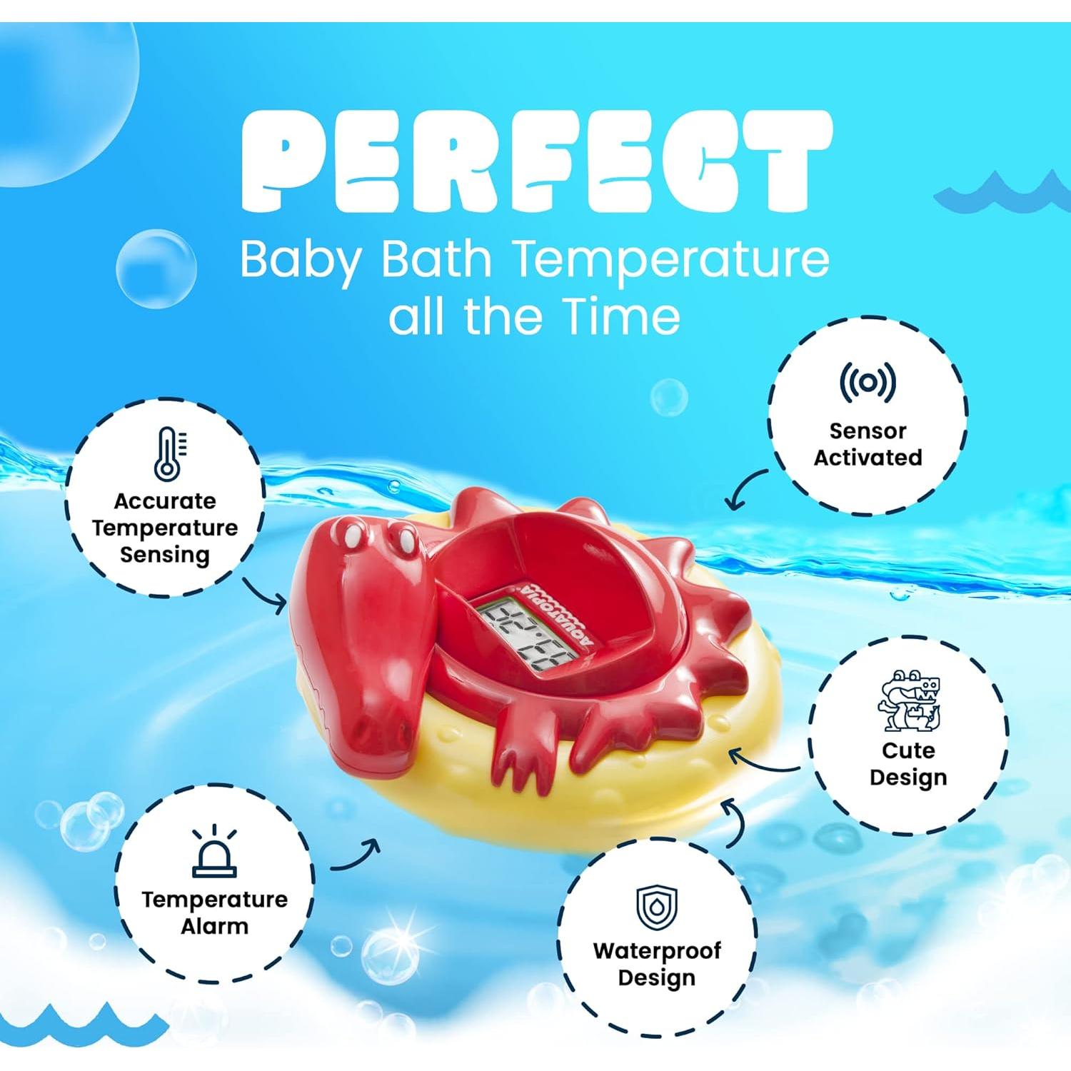 Termómetro de Baño para Bebés Aquatopia Charlie Cocodrilo Rojo