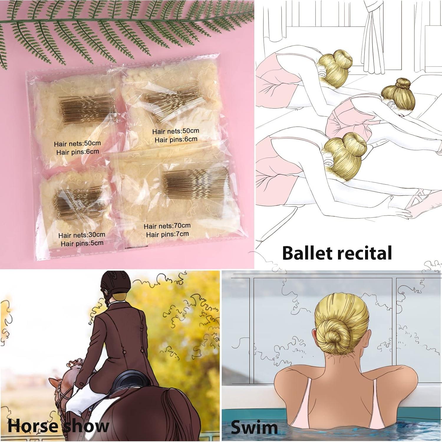 Conjunto de redes y horquillas para cabello Teenitor - 40 redes y 80 horquillas