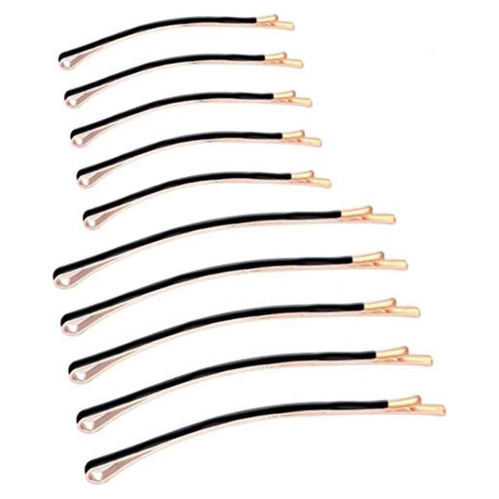 Pinzas de cabello metálicas Aguder, 10 piezas, negro