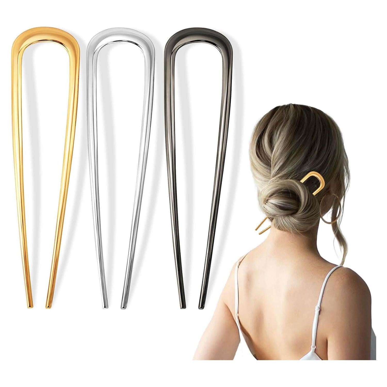 Pinzas Francesas para el Cabello Btcum - 3 Pcs Metálicas 13.97 cm