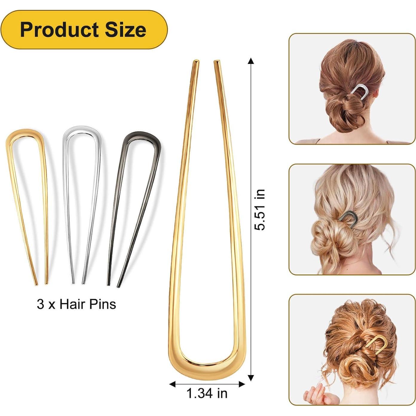 Pinzas Francesas para el Cabello Btcum - 3 Pcs Metálicas 13.97 cm