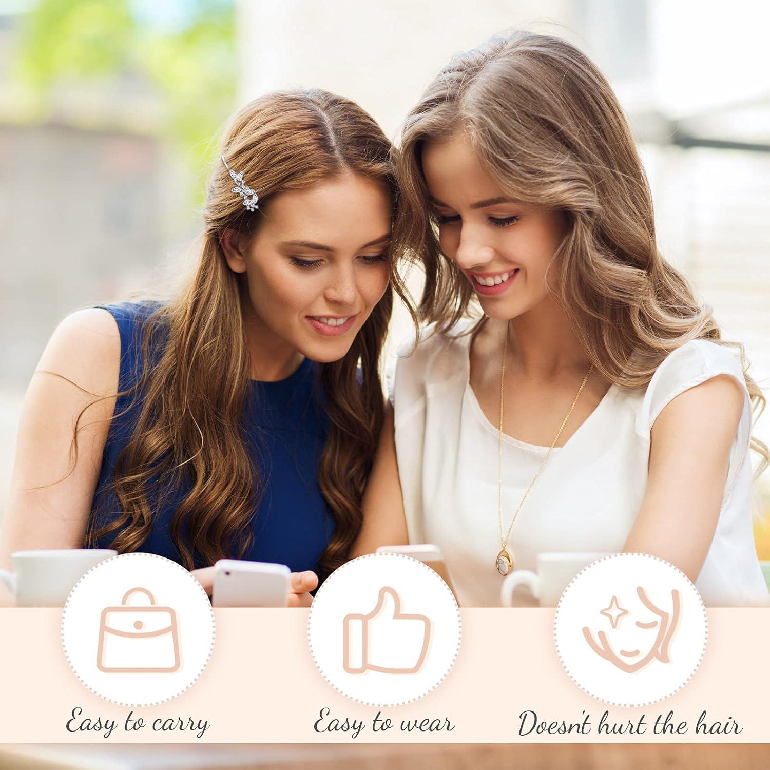 Horquillas Vintage Waydress 10 Pcs Rhinestone Plata 6-7.5 cm