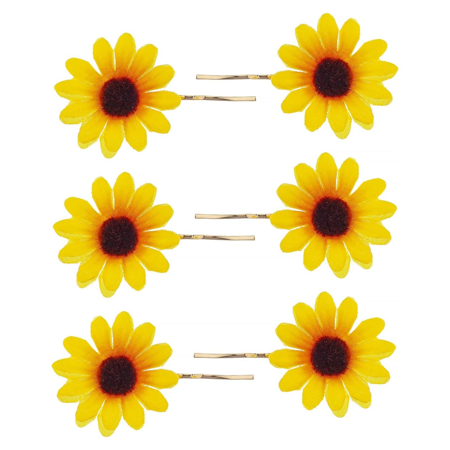 Juego de 6 Horquillas de Flores de Girasol LUX ACCESORIOS