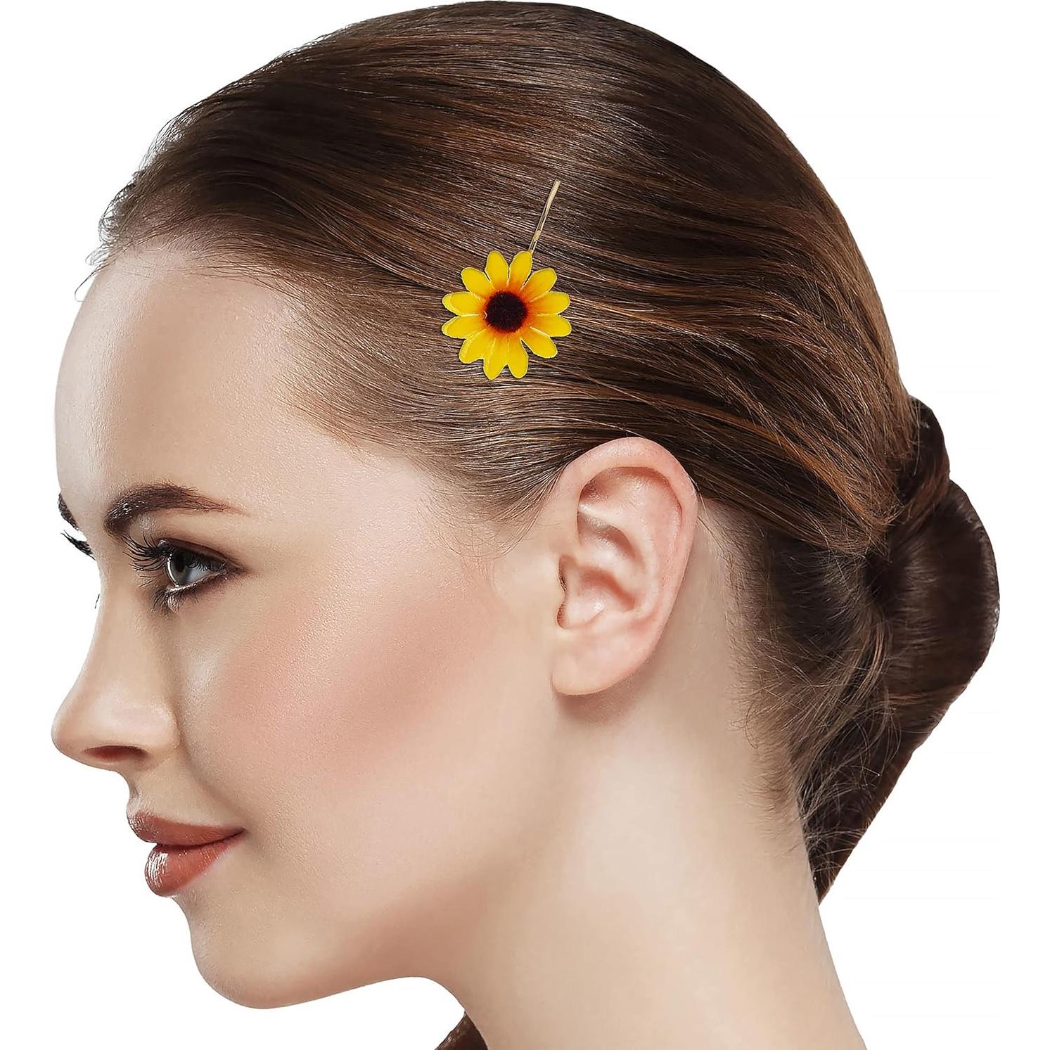 Juego de 6 Horquillas de Flores de Girasol LUX ACCESORIOS