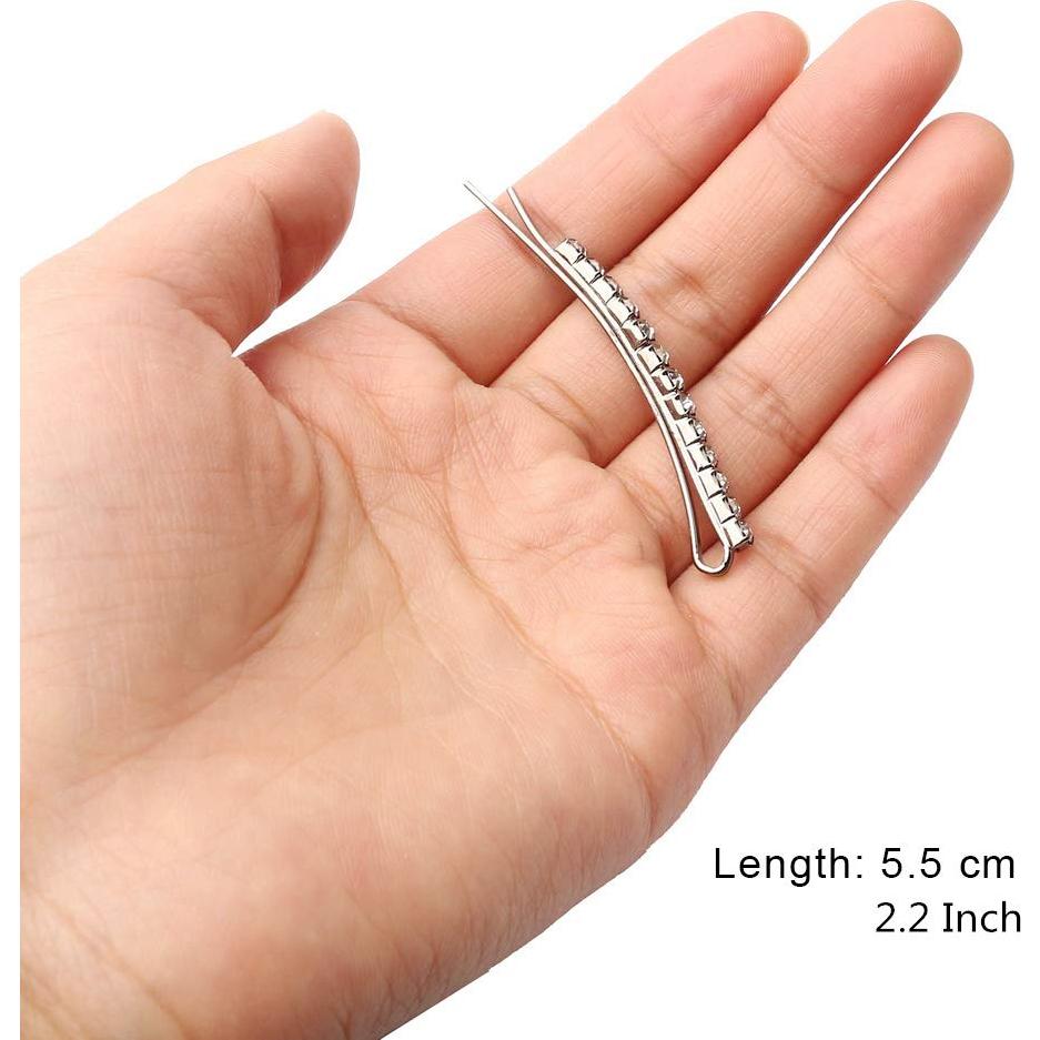 12 Horquillas de Strass Plateadas para Pelo - Accesorios de Boda