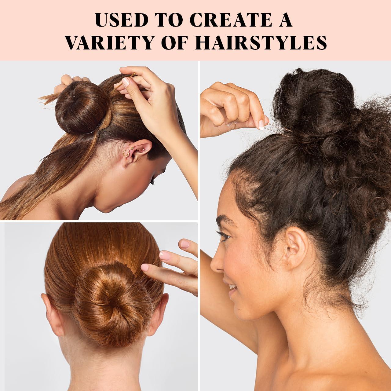 Pasadores de Pelo U Kitsch - 18 Pcs, 6.35 y 7.62 cm, Marrón