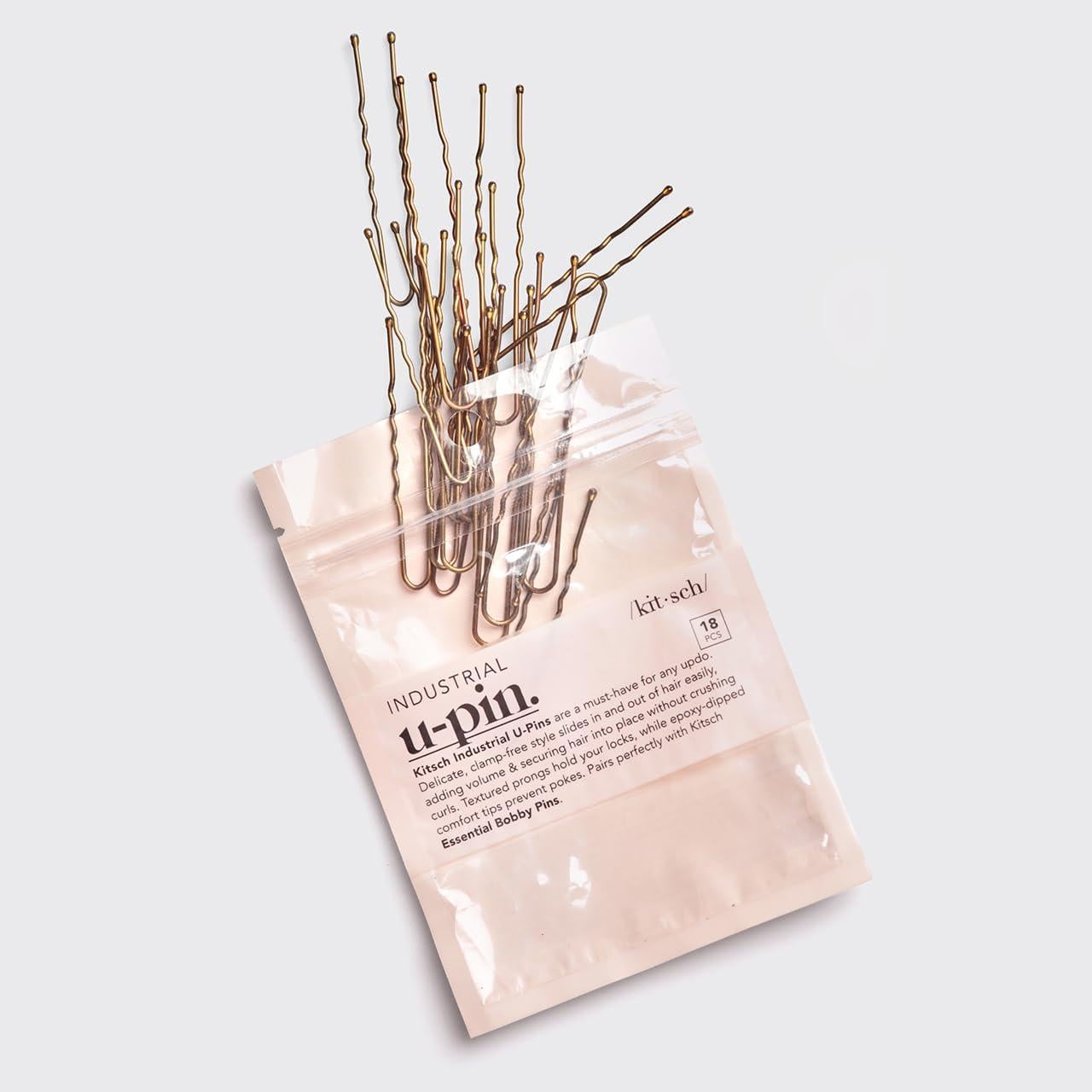 Pasadores de Pelo U Kitsch - 18 Pcs, 6.35 y 7.62 cm, Marrón
