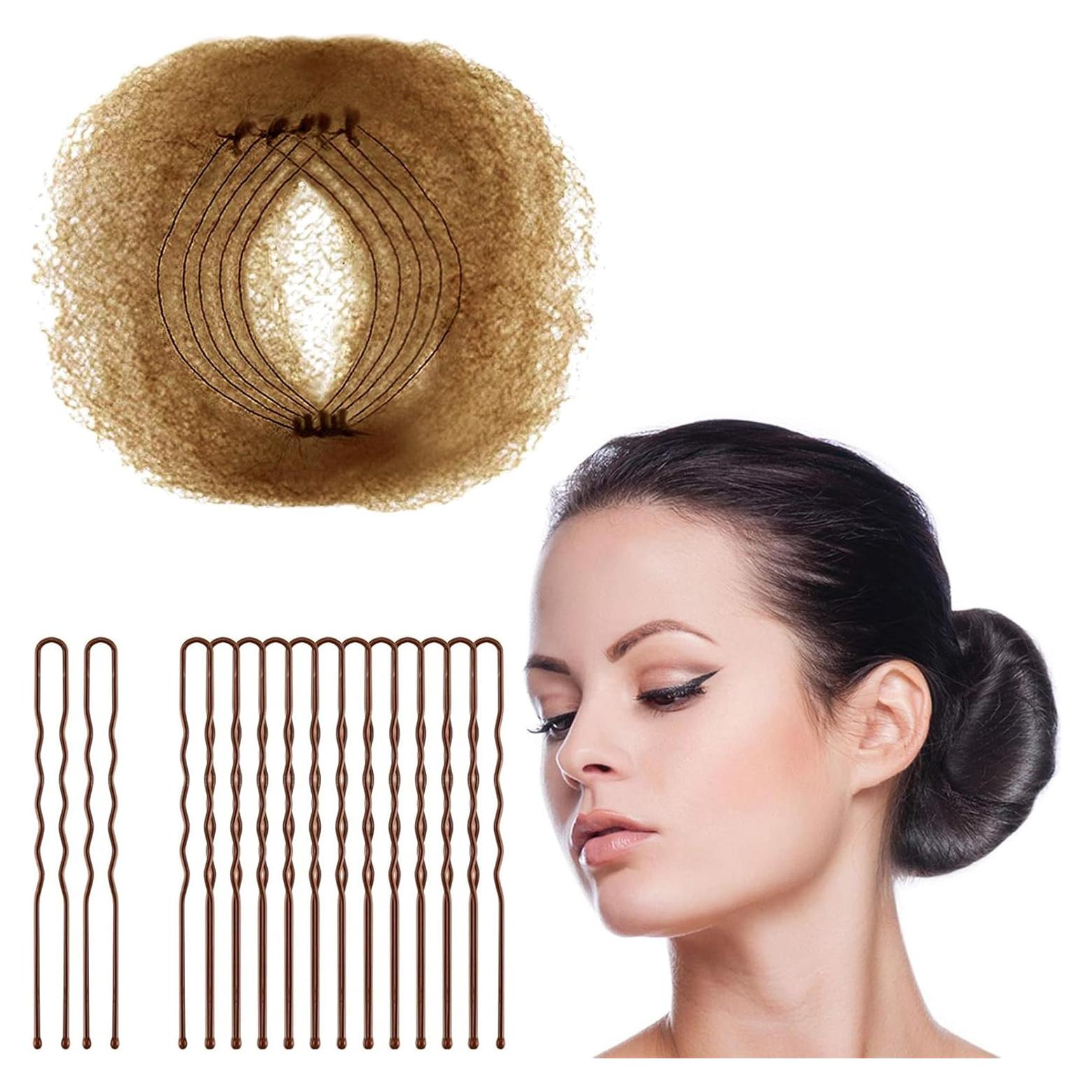 Redes para Moño de Cabello Zonon - 50 Paquetes + 40 Pines U