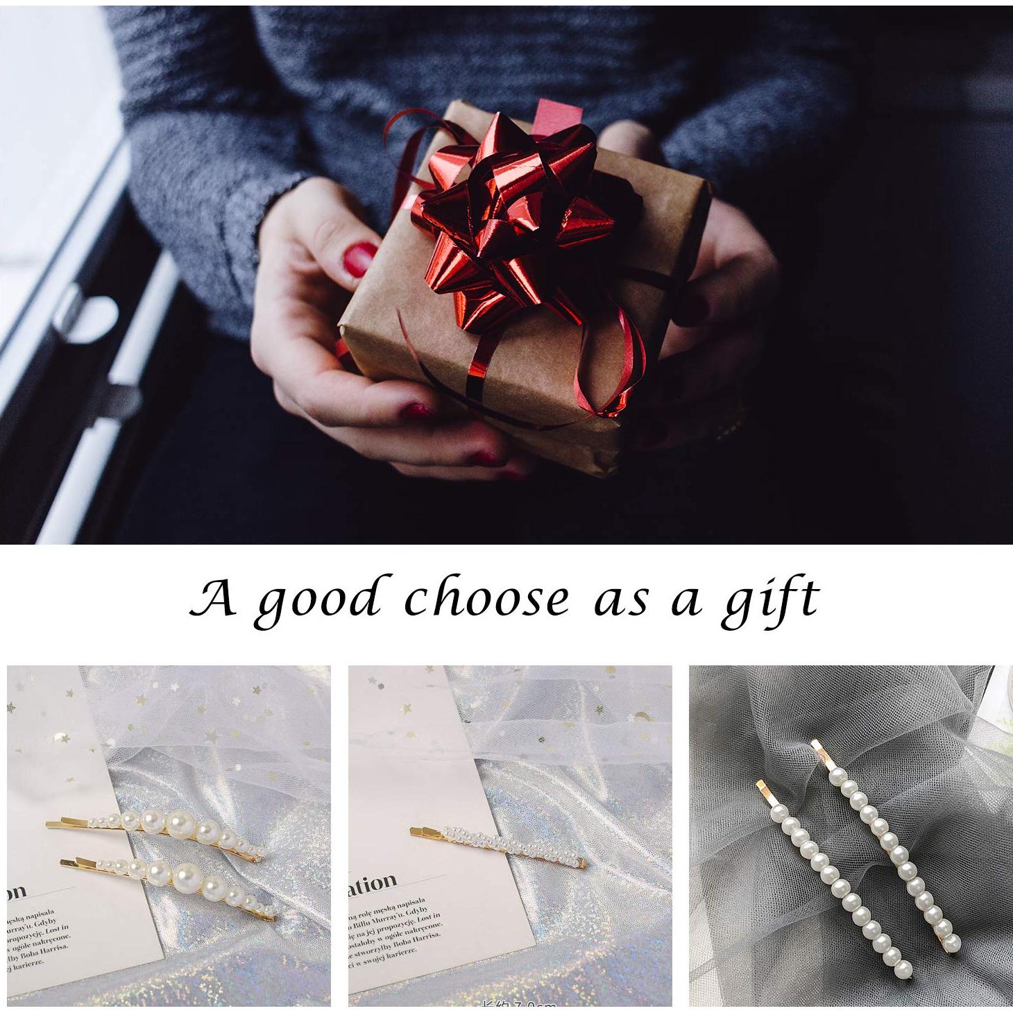 Pinzas para el cabello KCHIES de perlas doradas - Paquete de 6