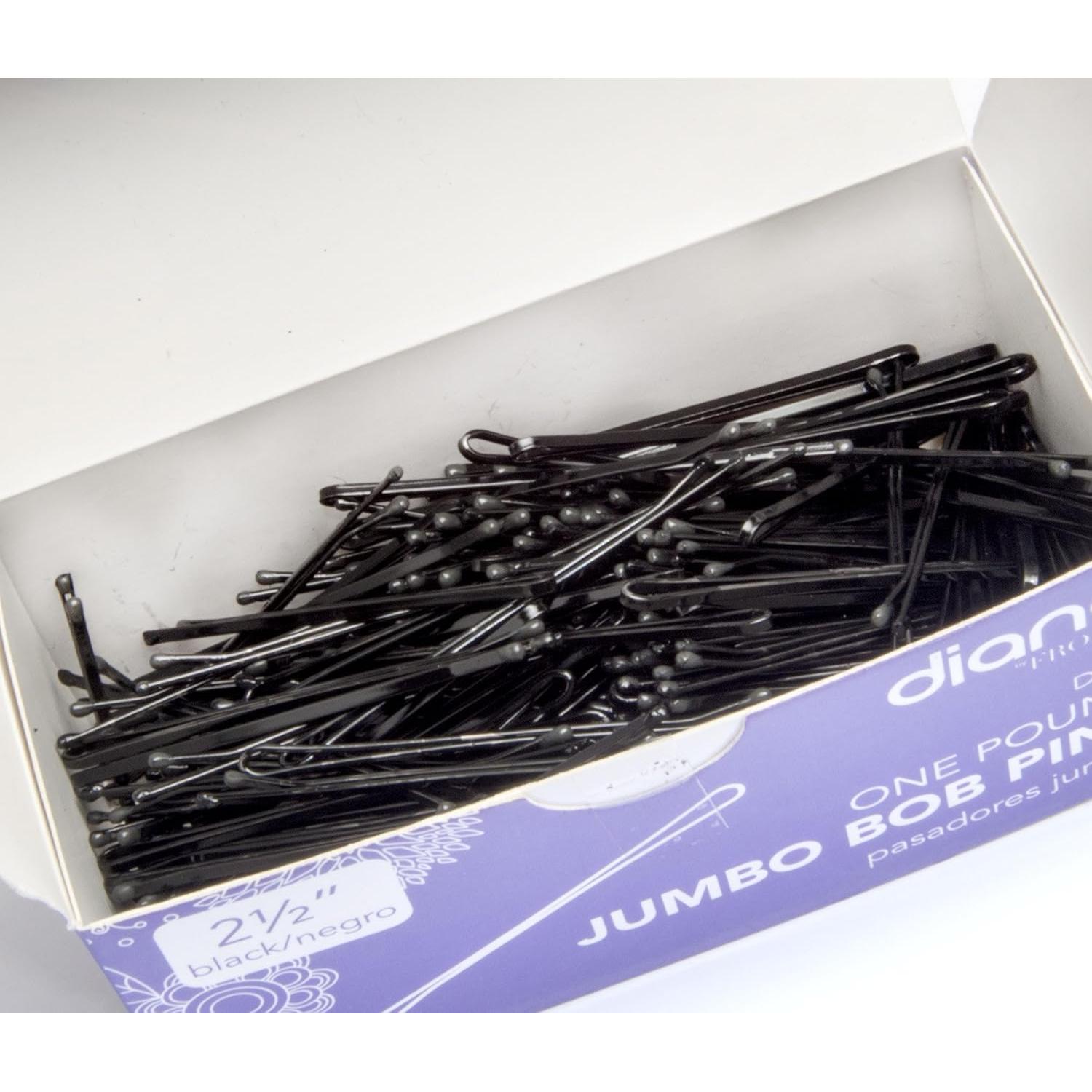 Pinzas de Cabello Grandes Diane 6.35 cm Negras - 475 Unidades