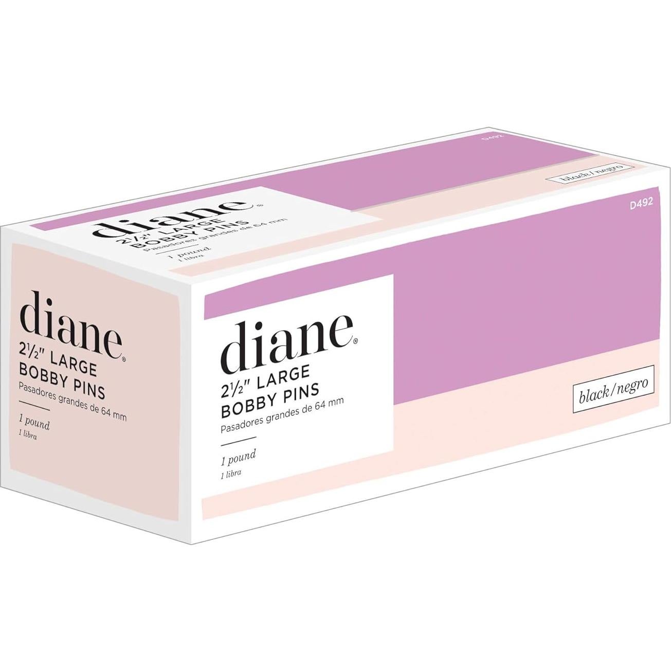 Pinzas de Cabello Grandes Diane 6.35 cm Negras - 475 Unidades