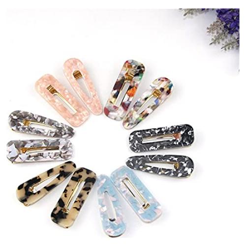 Juego de 12 Clips de Pelo Lokusel de Resina Acrílica Multicolor