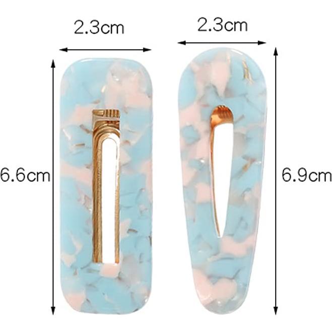 Juego de 12 Clips de Pelo Lokusel de Resina Acrílica Multicolor