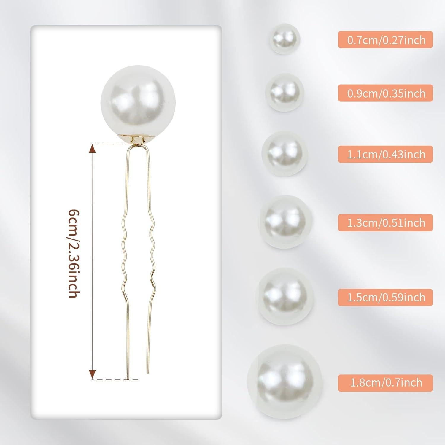 Horquillas de Pelo de Perlas inSowni 54 Piezas Doradas