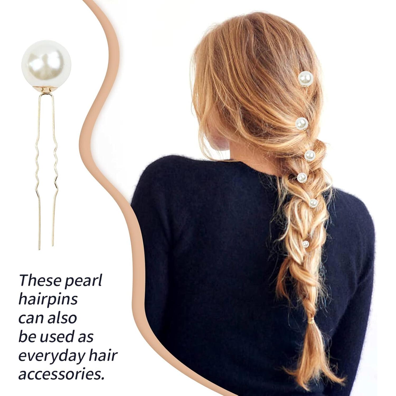 Horquillas de Pelo de Perlas inSowni 54 Piezas Doradas