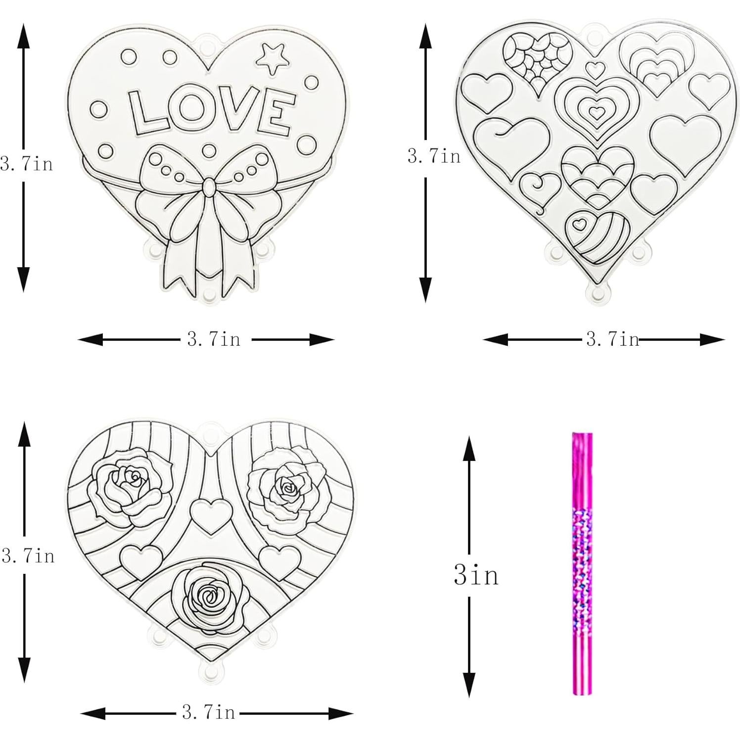 Kit de Manualidades Suncatcher Corazones Ayhuhra 24 Piezas