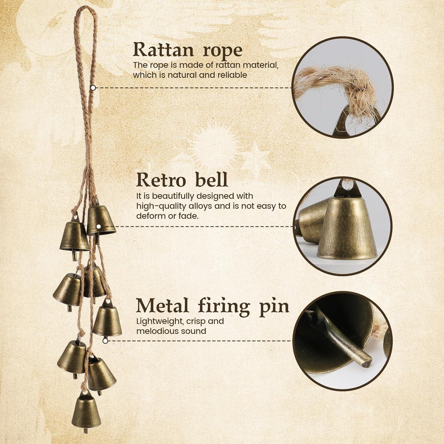 Campanas de Bruja Ausicfen - 2 Piezas de Latón Rústico