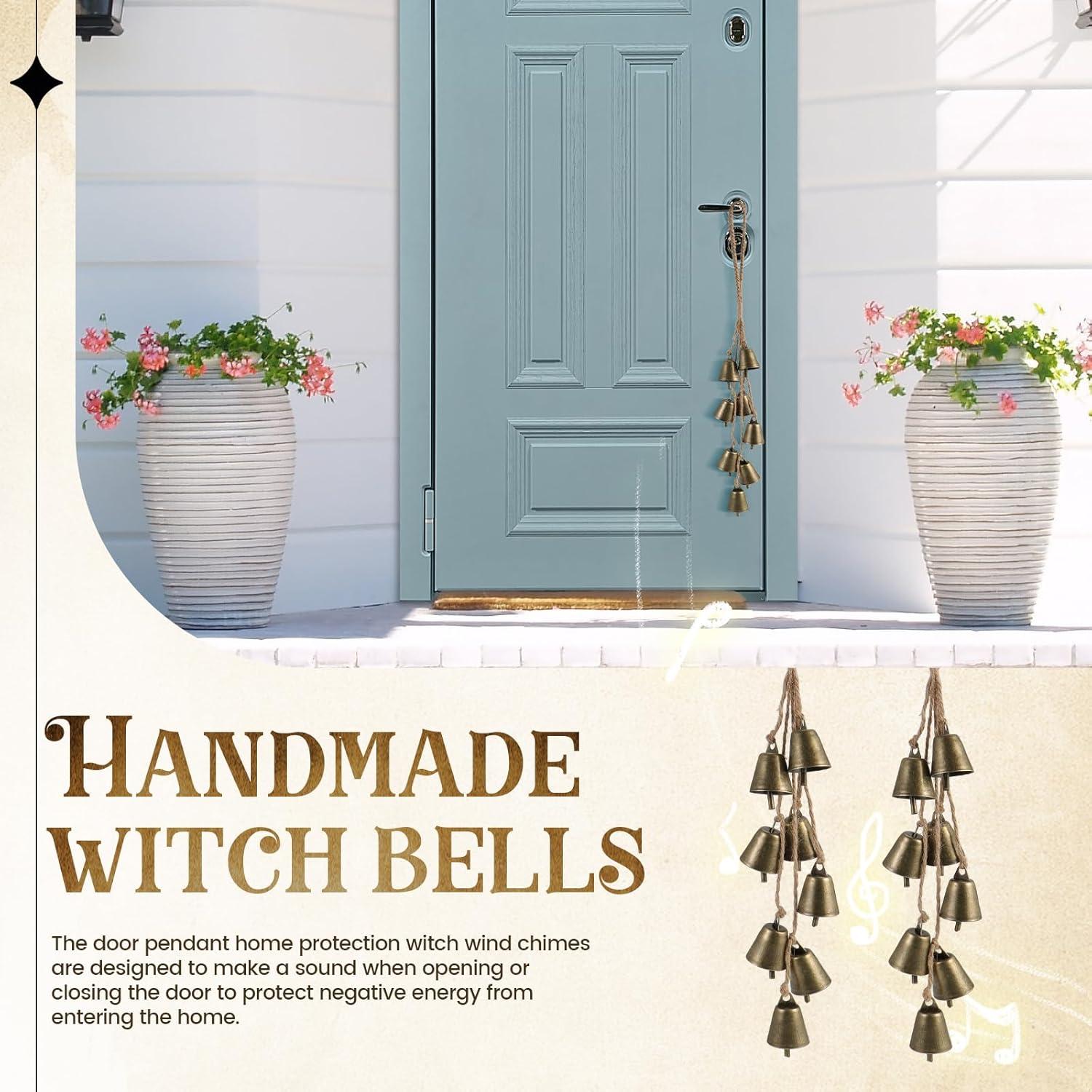 Campanas de Bruja Ausicfen - 2 Piezas de Latón Rústico