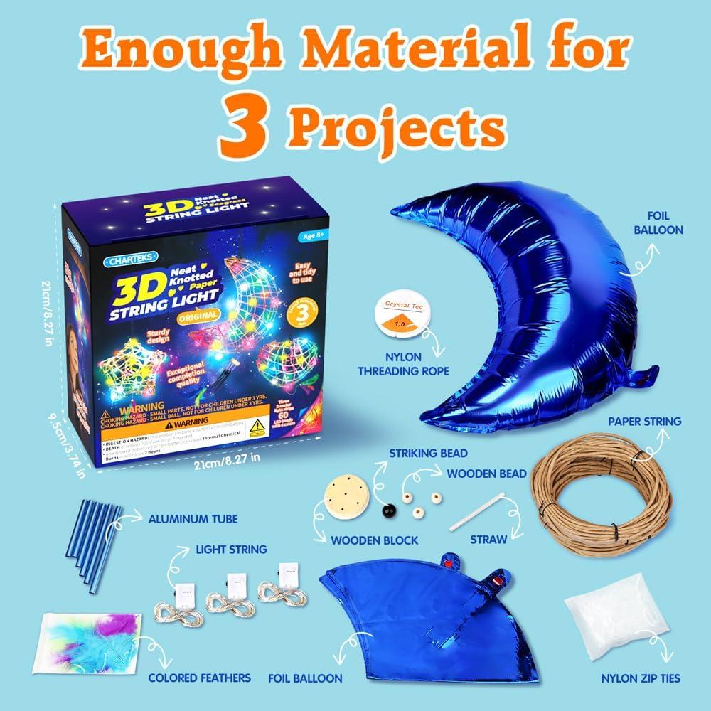 Kit de Artesanía con Luces LED CHARTEKS 3D para Niños