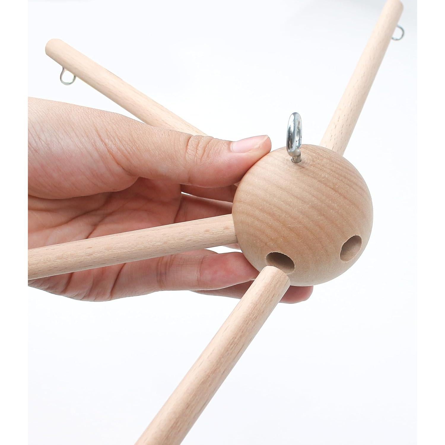 Kit de Móvil para Bebé Marsrut de Madera Natural 22x17 cm