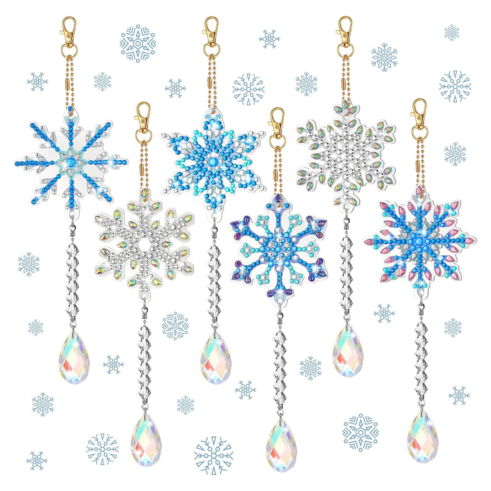 Kits de Arte de Diamante Navidad Perthlin 6 Piezas Copo de Nieve