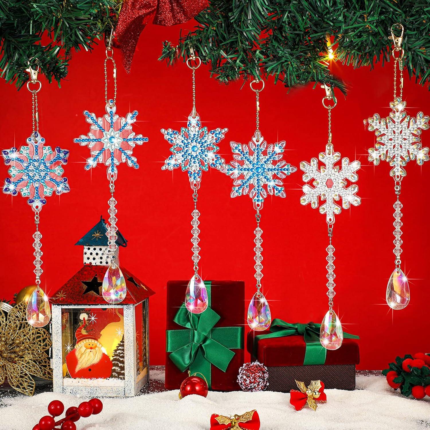 Kits de Arte de Diamante Navidad Perthlin 6 Piezas Copo de Nieve