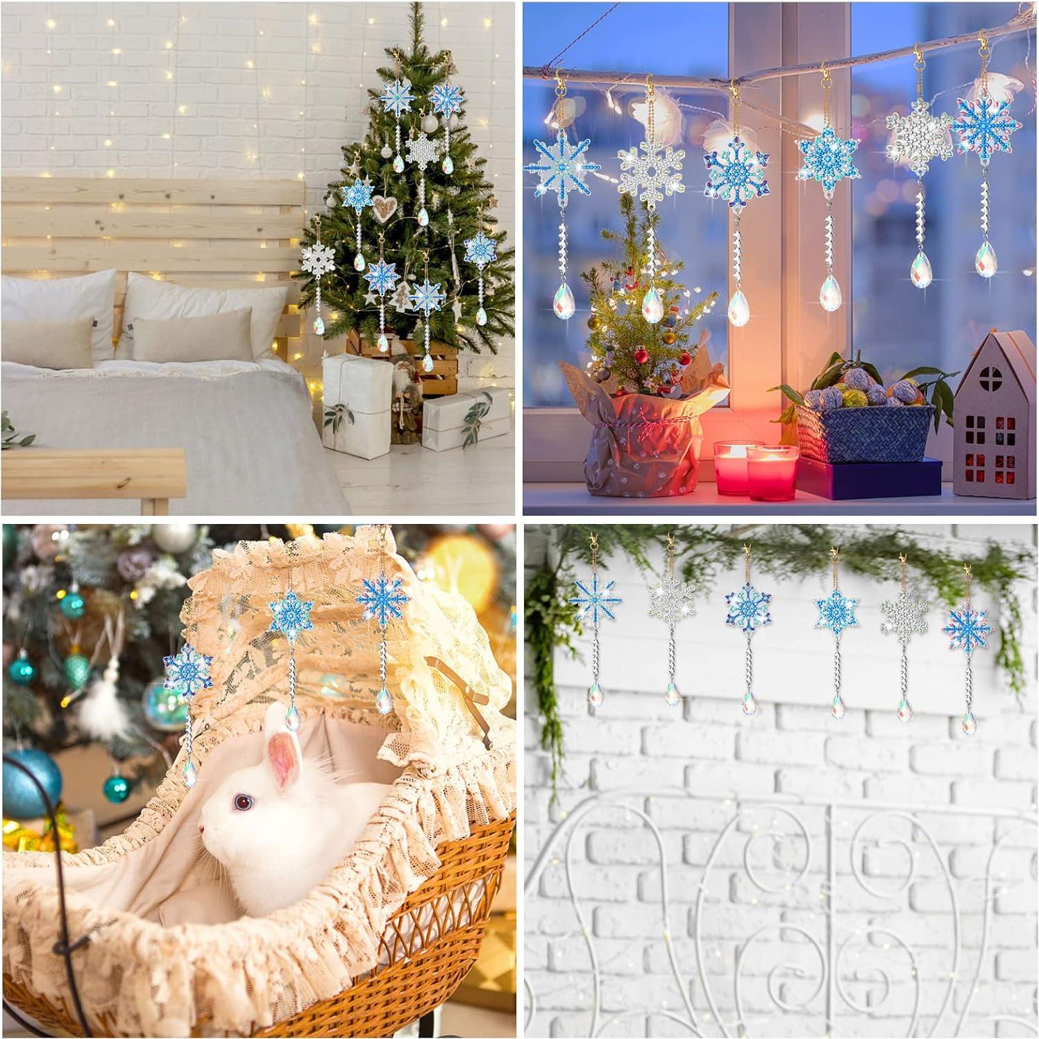 Kits de Arte de Diamante Navidad Perthlin 6 Piezas Copo de Nieve