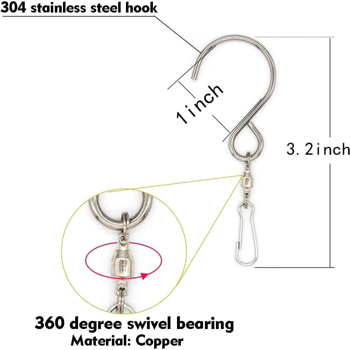 Ganchos Giratorios para Molinos de Viento Perfsign - 6 Piezas