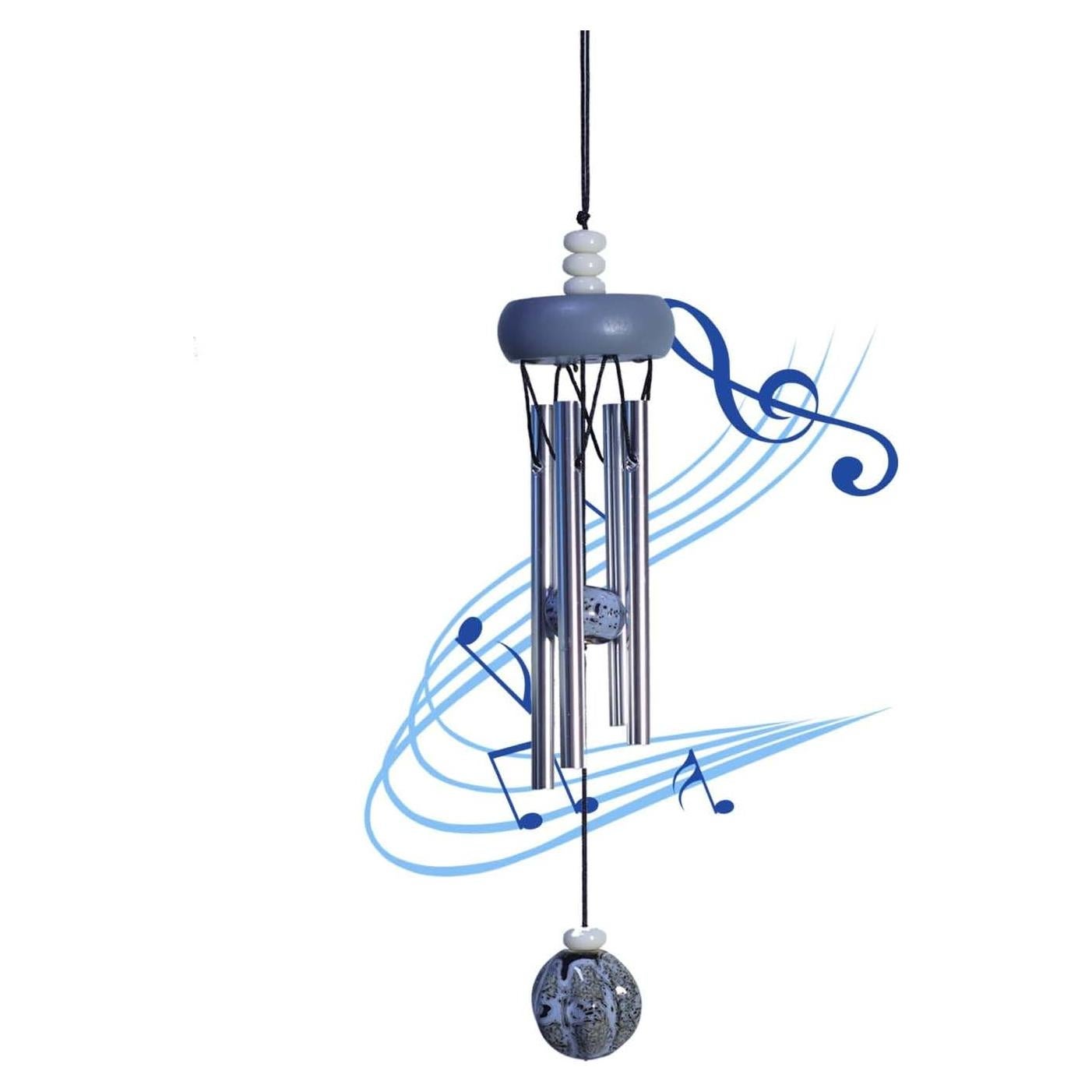 Campana de Viento Pequeña QIPAN Gris 29.21 cm para Interior/Exterior