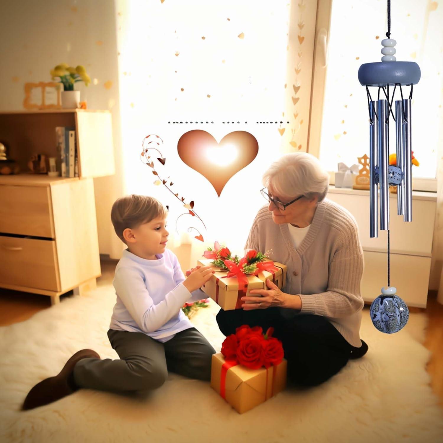 Campana de Viento Pequeña QIPAN Gris 29.21 cm para Interior/Exterior