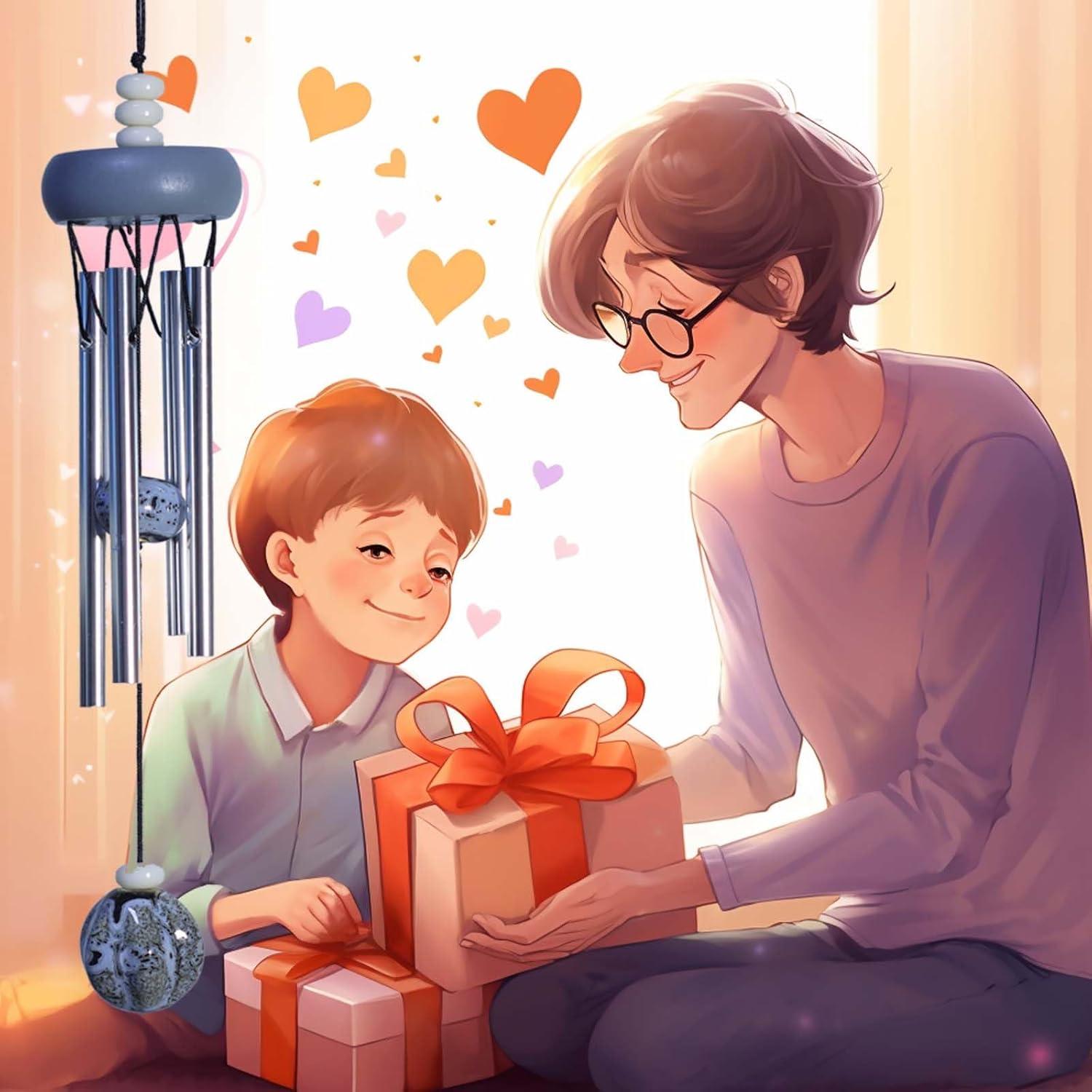 Campana de Viento Pequeña QIPAN Gris 29.21 cm para Interior/Exterior