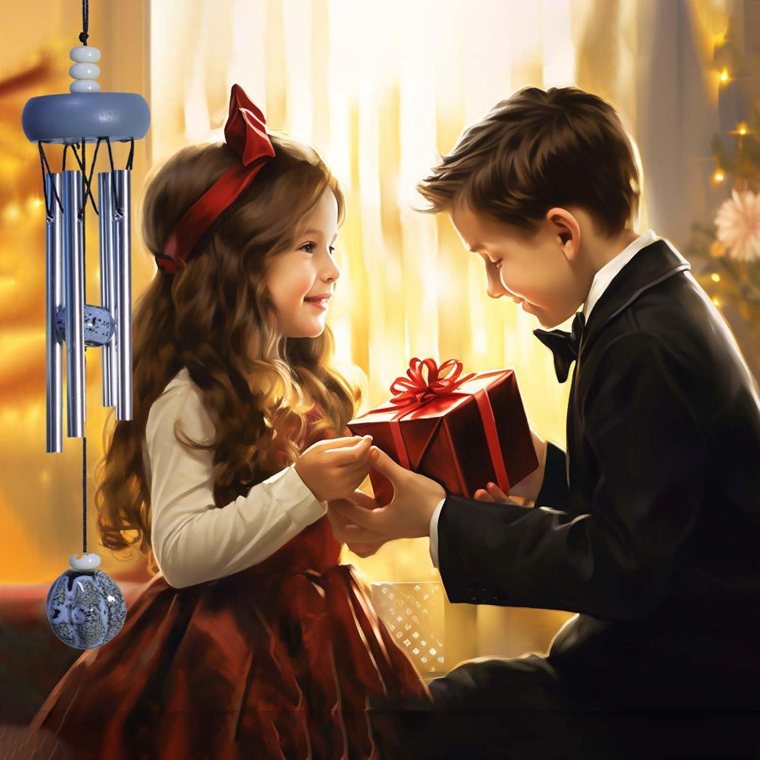 Campana de Viento Pequeña QIPAN Gris 29.21 cm para Interior/Exterior