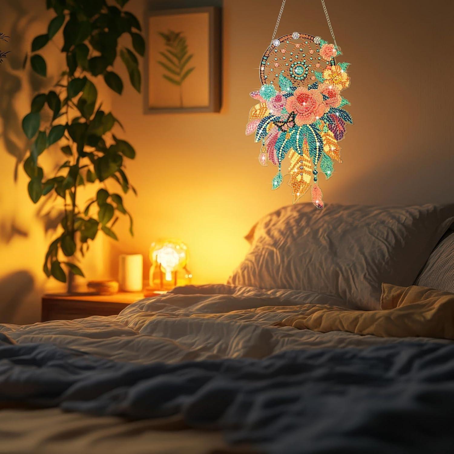 Kits de Pintura de Diamante Saillong 2 Pcs Atrapasueños Flor