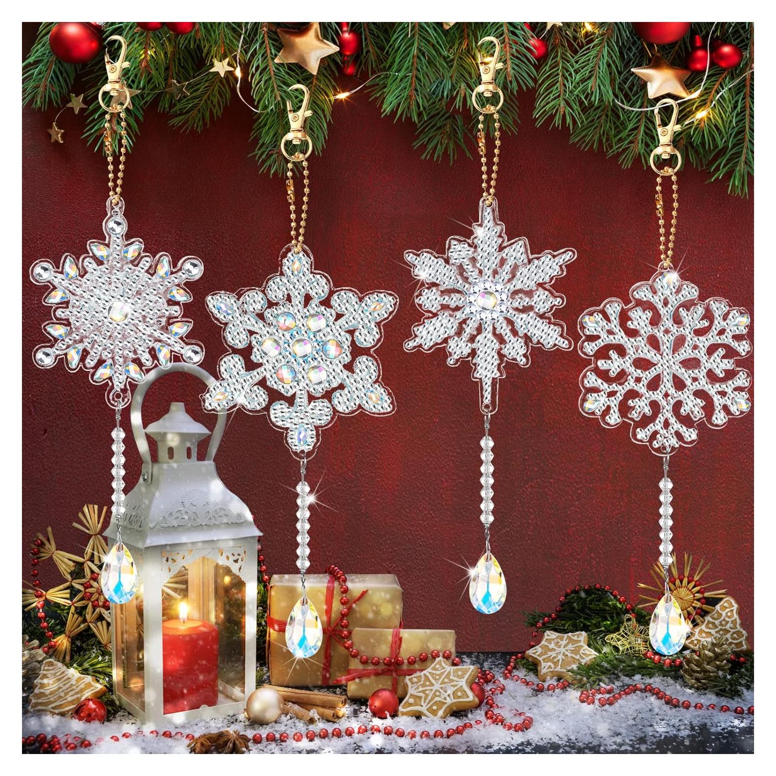 Kits de Pintura de Diamantes 5D Gerrii - 4 Pcs Copos de Nieve