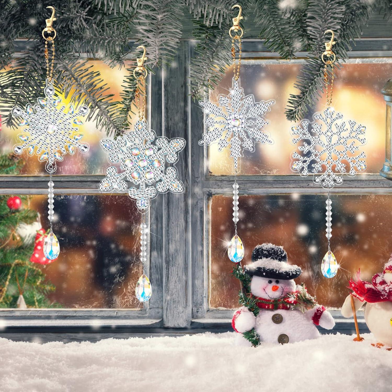 Kits de Pintura de Diamantes 5D Gerrii - 4 Pcs Copos de Nieve