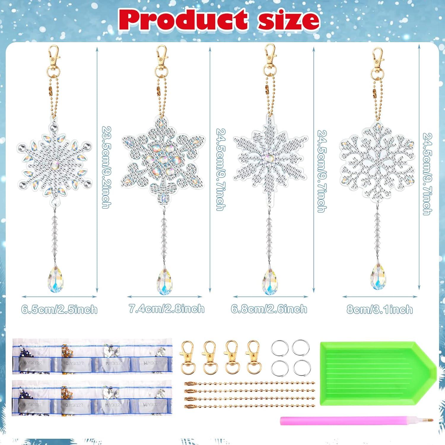 Kits de Pintura de Diamantes 5D Gerrii - 4 Pcs Copos de Nieve