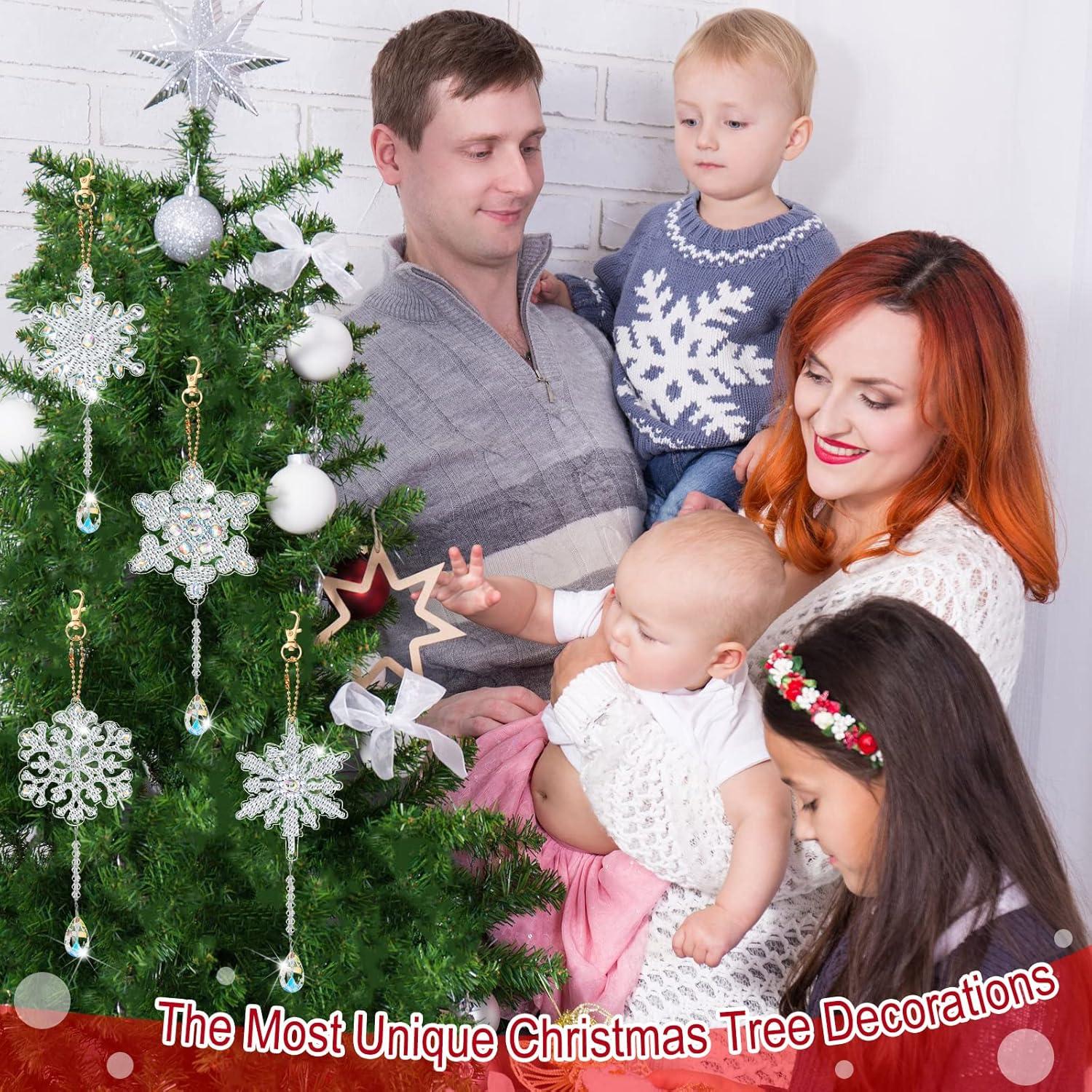 Kits de Pintura de Diamantes 5D Gerrii - 4 Pcs Copos de Nieve