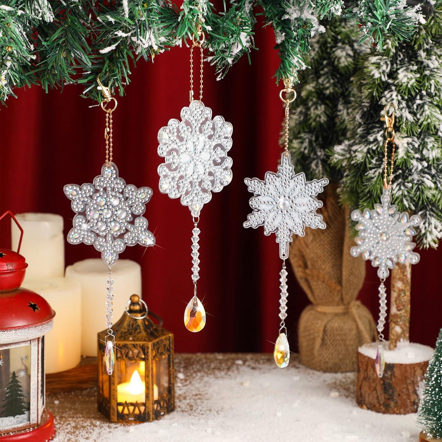 Kits de Pintura de Diamantes 5D Gerrii - 4 Pcs Copos de Nieve