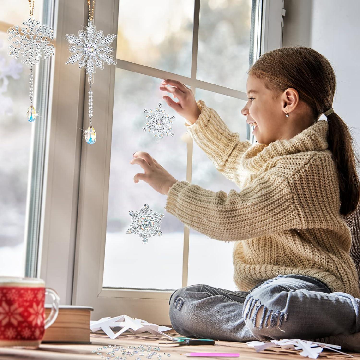 Kits de Pintura de Diamantes 5D Gerrii - 4 Pcs Copos de Nieve