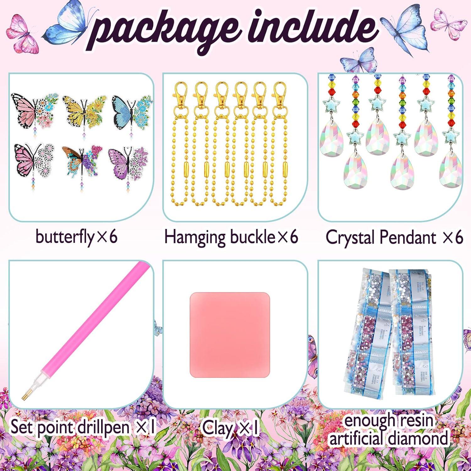 Kit de Campanas de Viento de Mariposa Tradder 6 Pcs 5D