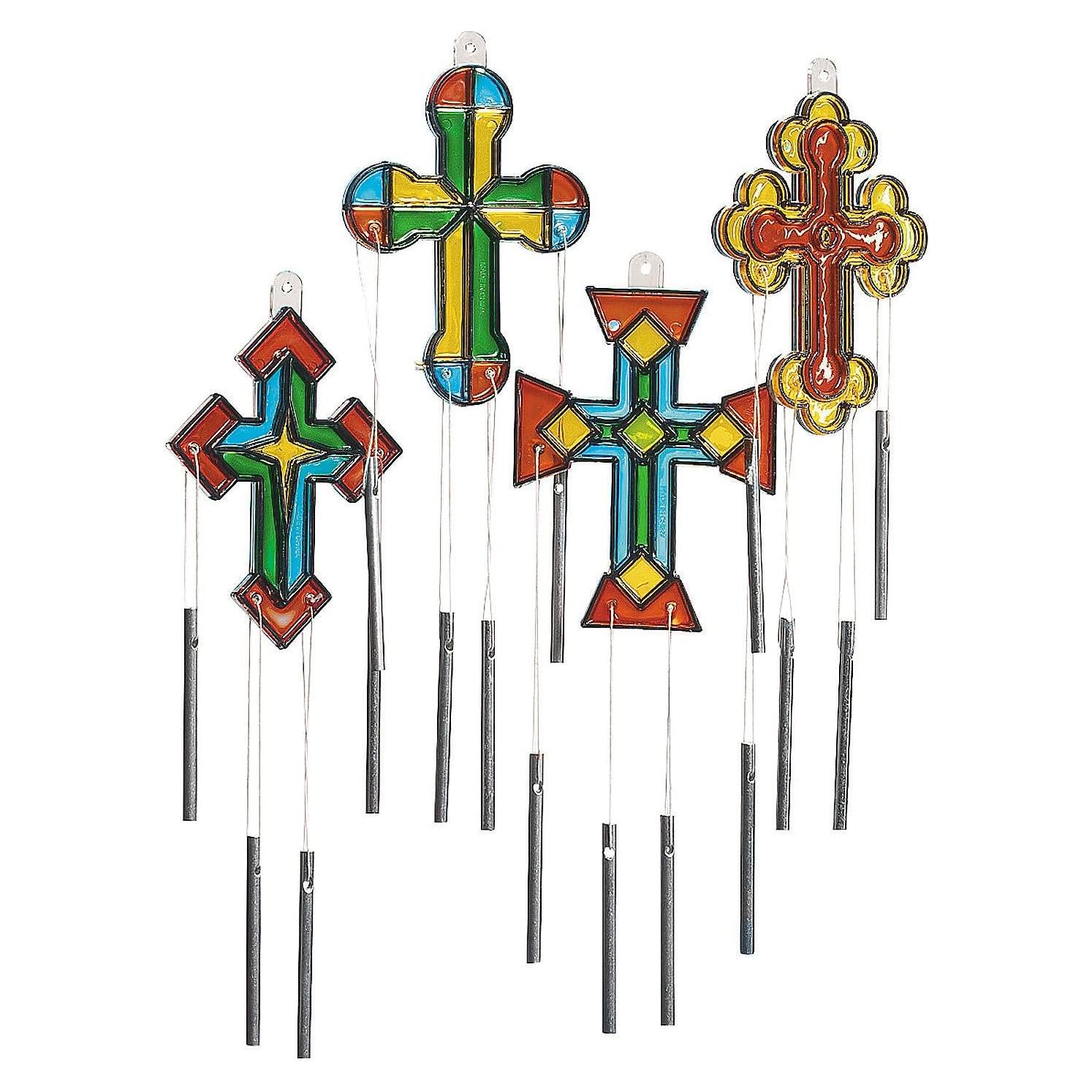 Atrapa Rayos Religioso Fun Express - Campanas de Viento Cruz 21.6 cm