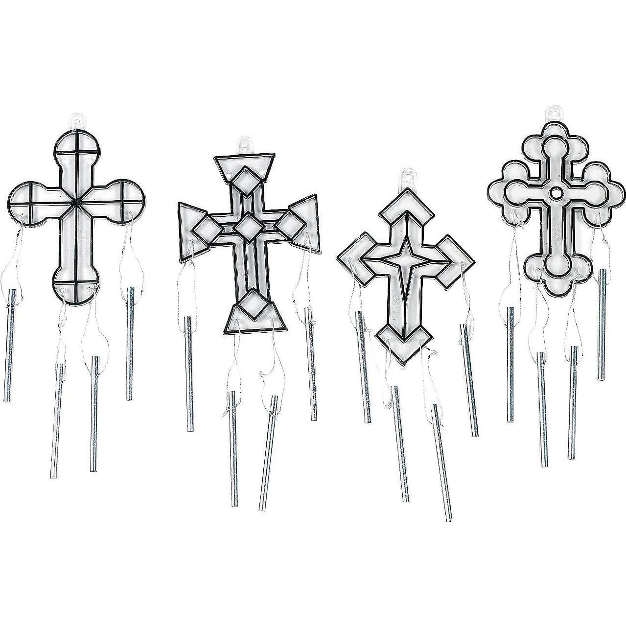 Atrapa Rayos Religioso Fun Express - Campanas de Viento Cruz 21.6 cm