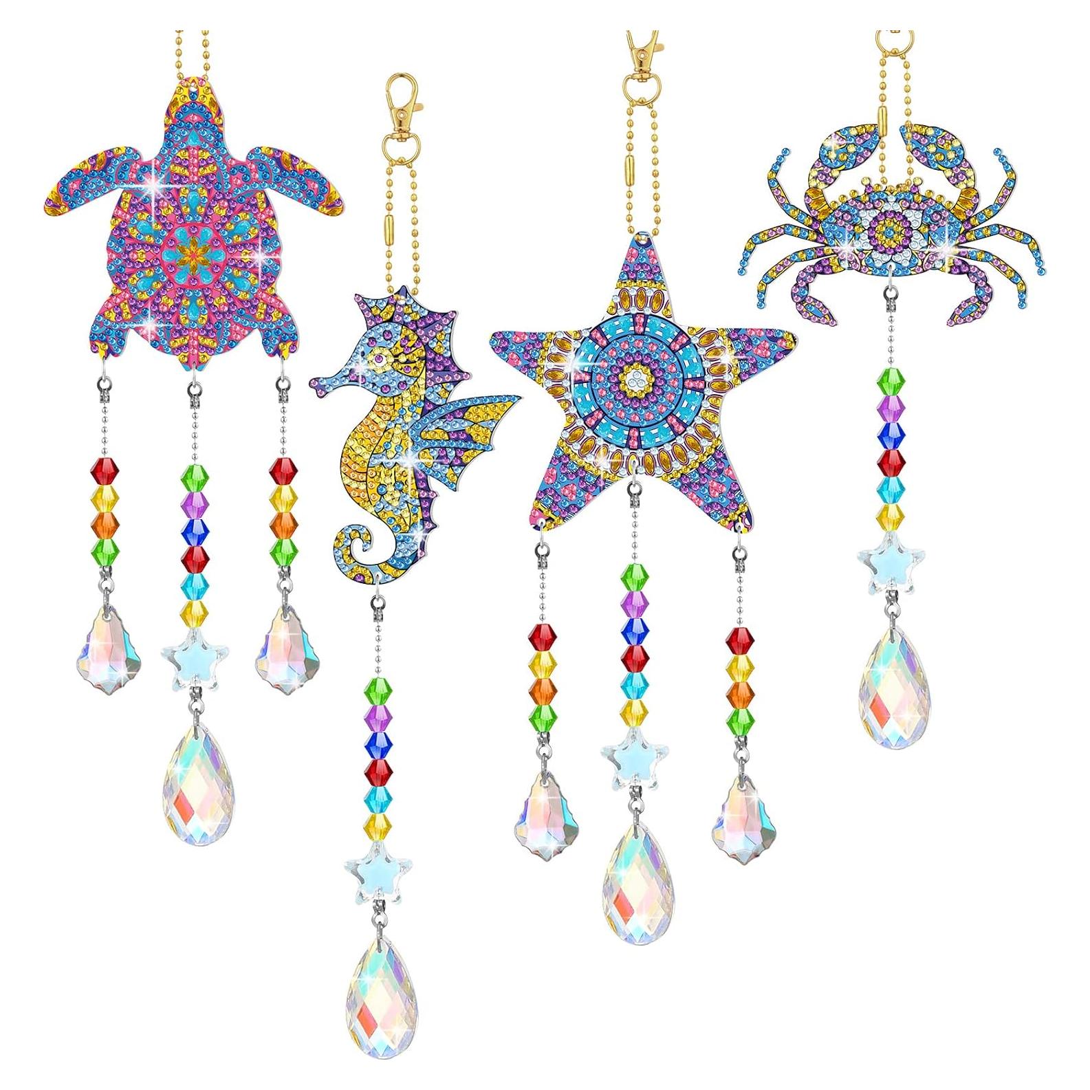 Atrapasueños de Cristal Tigeen 4 Pcs Animales Marinos 10 cm