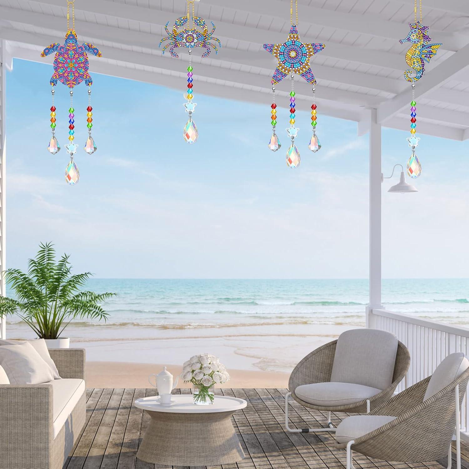 Atrapasueños de Cristal Tigeen 4 Pcs Animales Marinos 10 cm