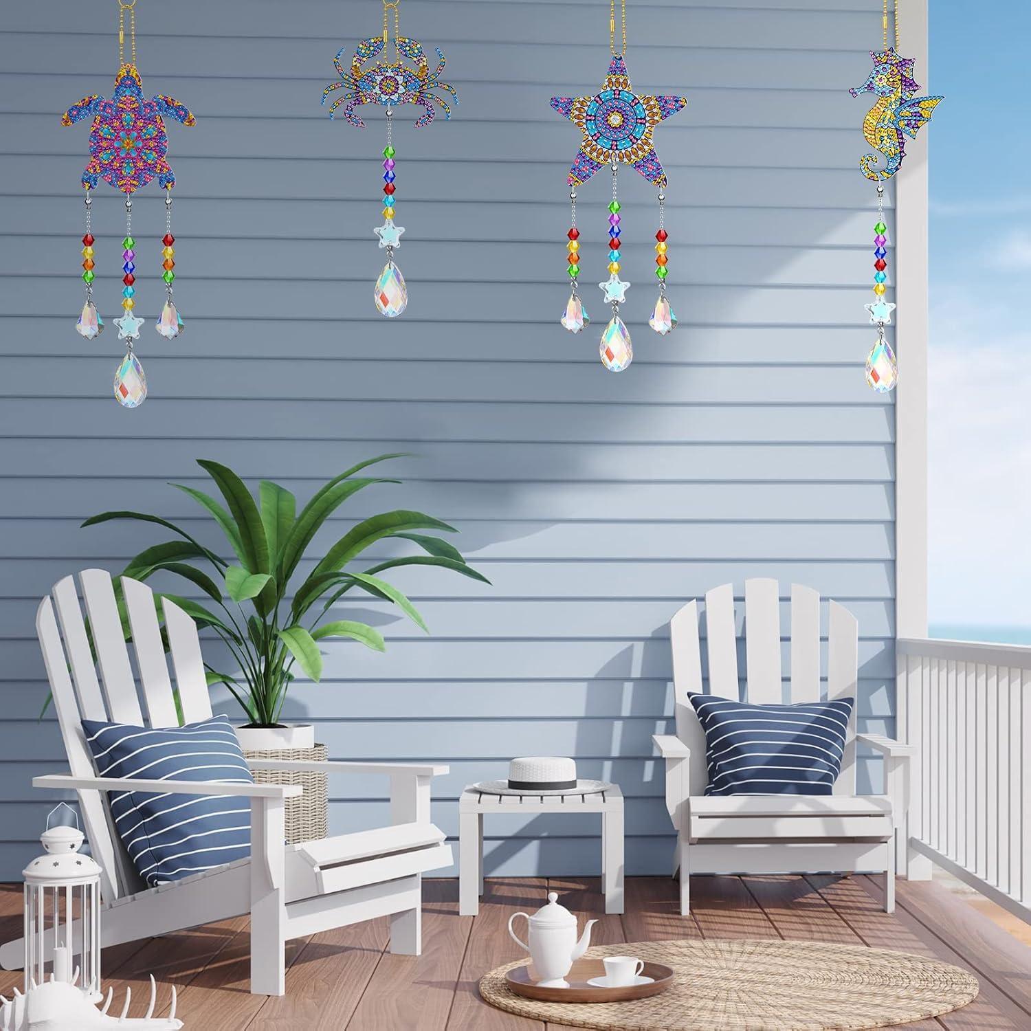 Atrapasueños de Cristal Tigeen 4 Pcs Animales Marinos 10 cm