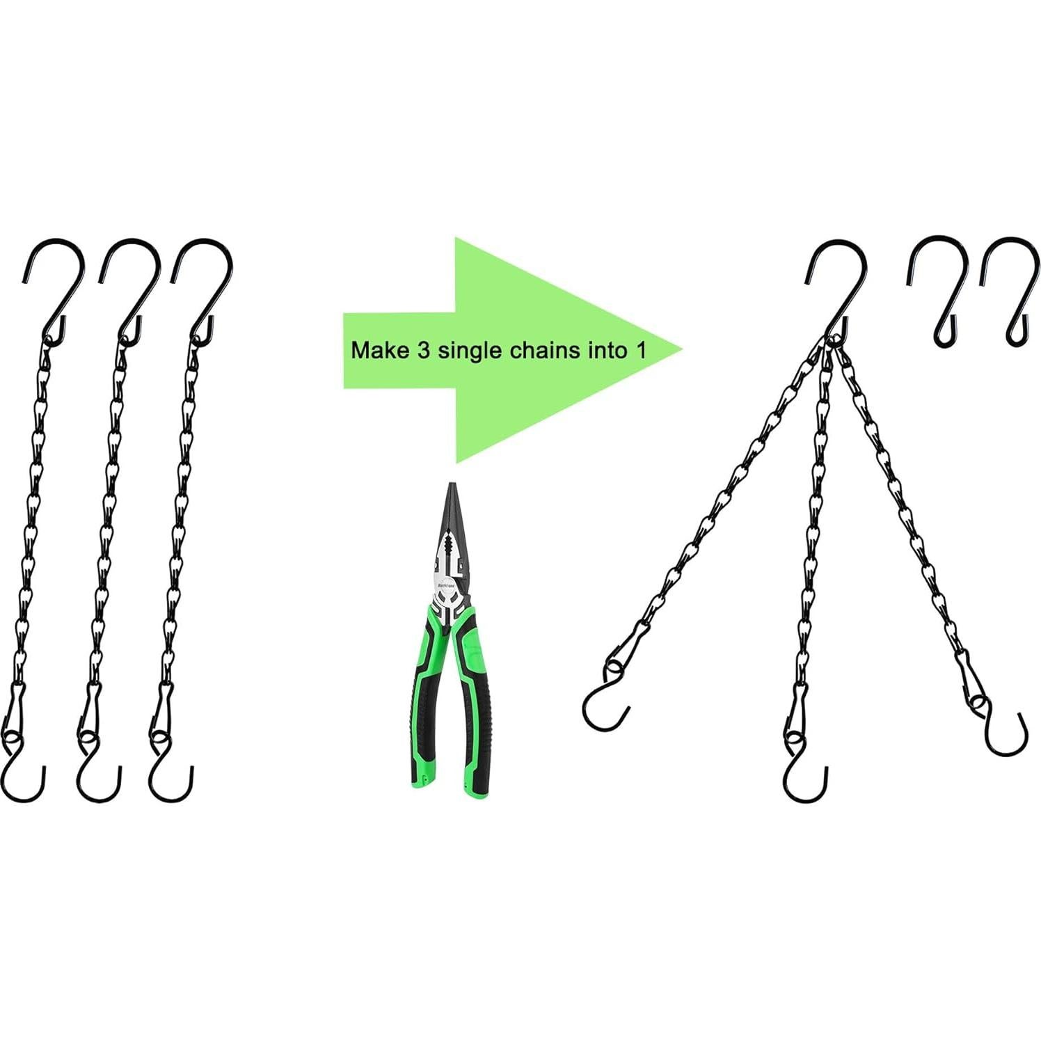 Cadena Colgante Sersberg Negra 11 Pulgadas - 12PCS Resistente