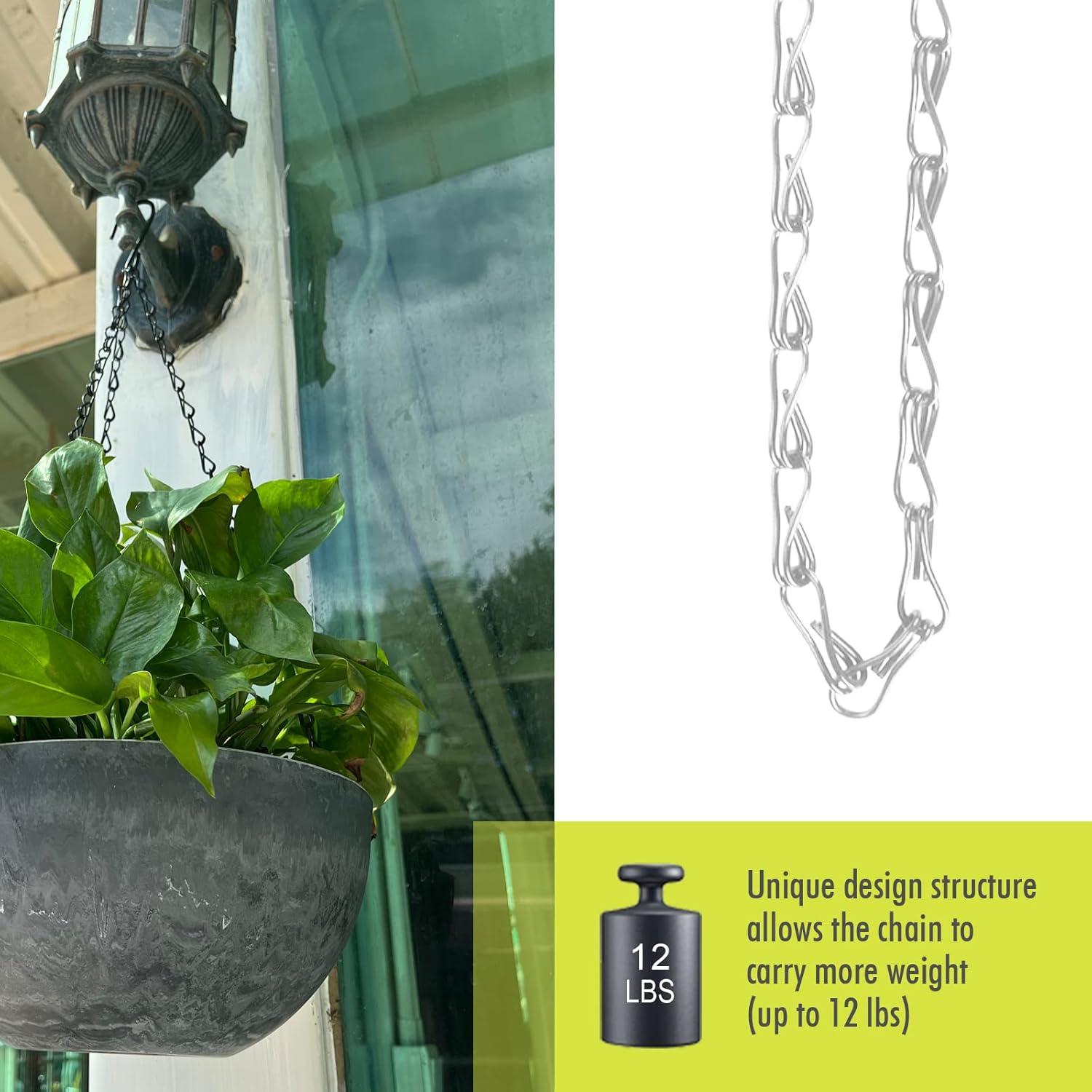 Cadena Colgante Plateada Fetanten 60 cm para Plantas 10 PCS